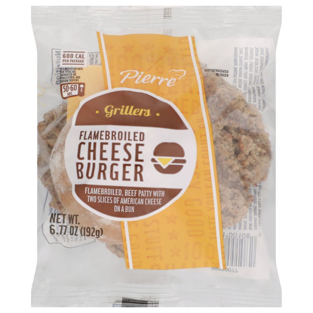 Pierre Jumbo Beef Cheeseburger, 7 Ounce -- 12 Per Case