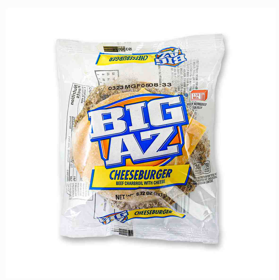 Big Az Charbroil Beef Cheese Burger, 8.7 Ounce -- 10 Per Case