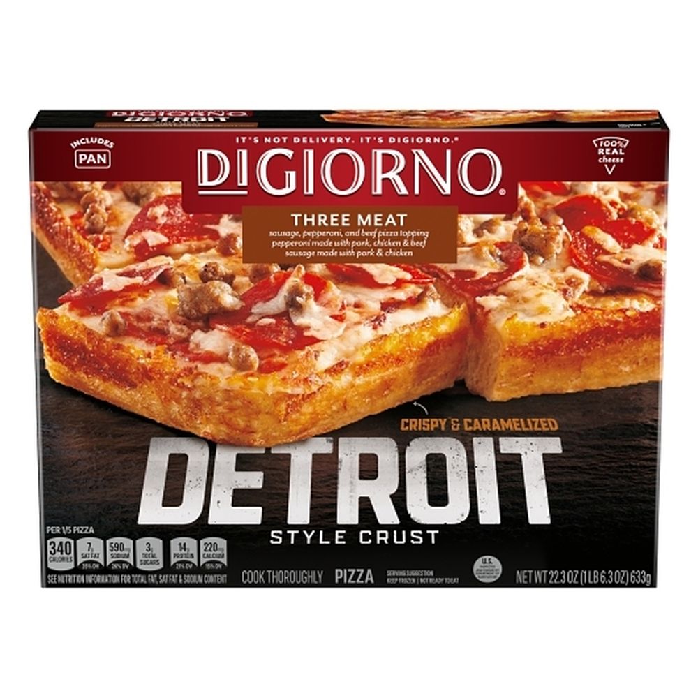 Detroit Style Crust Three Meat Pizza