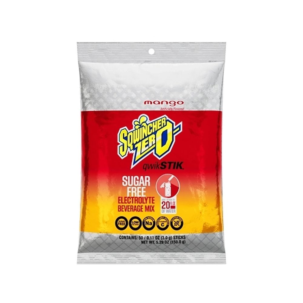 Sqwincher Zero Qwik Stik Mango Electrolyte Beverage Mix, 0.11 Ounce -- 500 Per Case