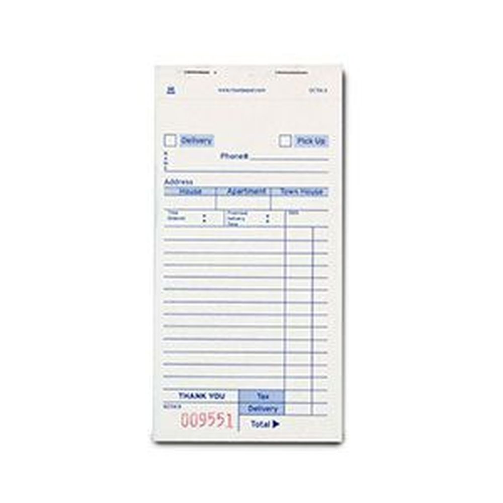 White Carbonless 3 Part 14 Lines 50 Sheet Paper Delivery Form Book