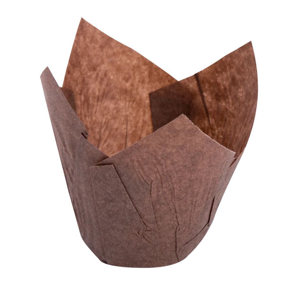 Brown Medium Tulip Baking Cup