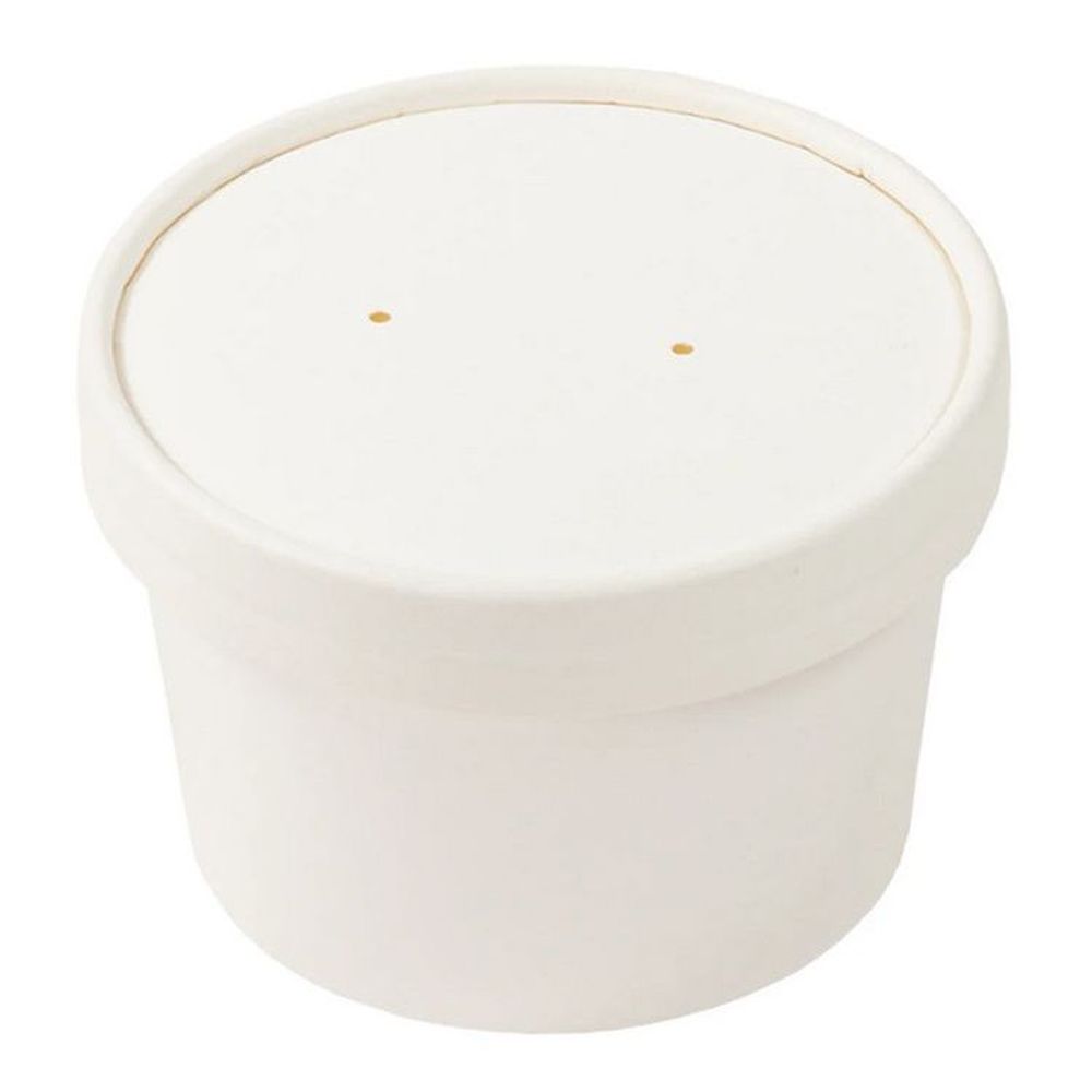 White Paper Food Container with Lid