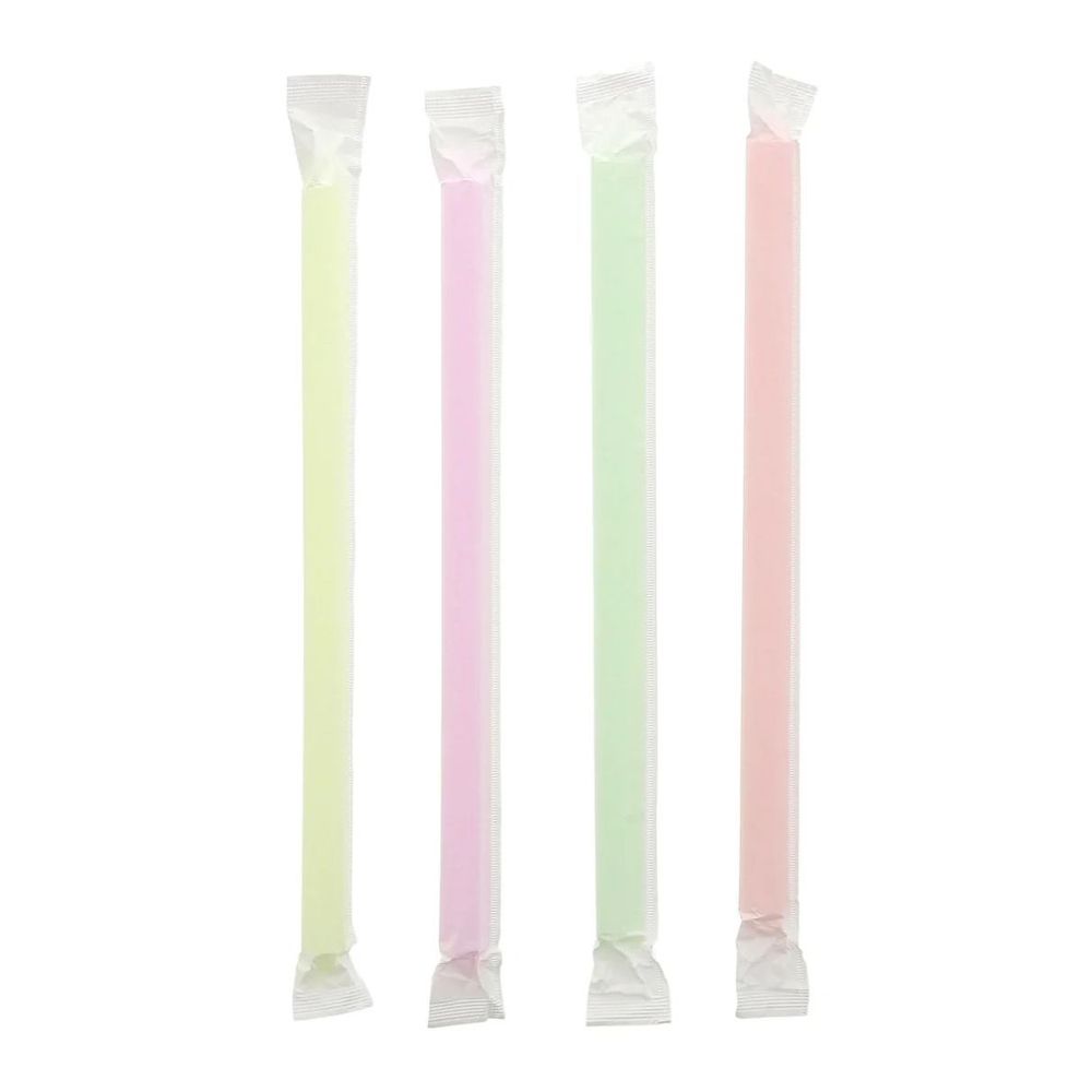 Polypropylene Straight Cut Paper Wrapped Colossal Neon Straw