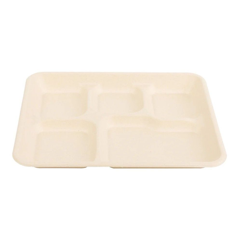 Primeware Natural Npfa Molded Fiber 5 Compartment Value Tray -- 500 Per Case