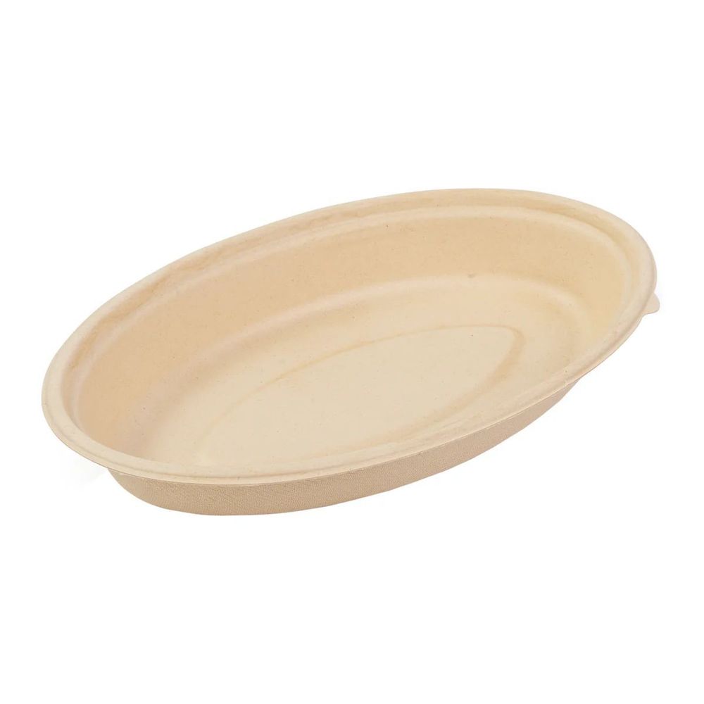 Natural Molded Fiber Oval Bowl