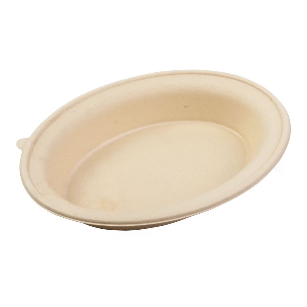 Natural NPFA Molded Fiber Oval Bowl