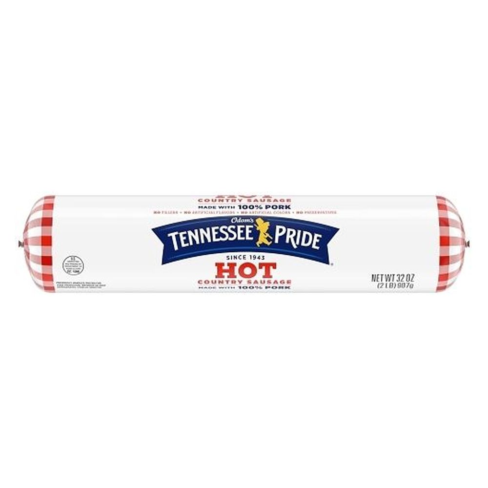 Odom's Tennessee Pride Hot Roll Sausage, 32 Ounce -- 6 Per Case
