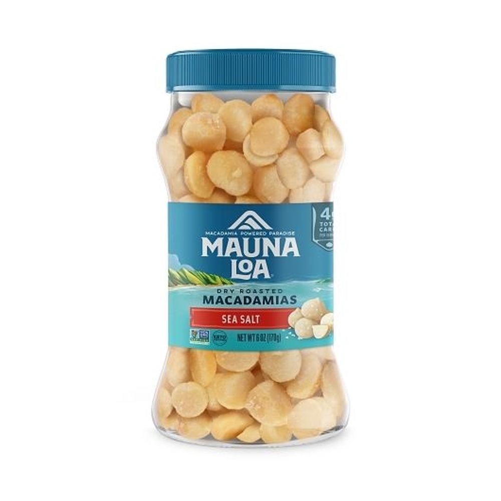 Mauna Loa Dry Roasted Hawaiian Sea Salt Macadamias, 6 Ounce Jar -- 12 Per Case
