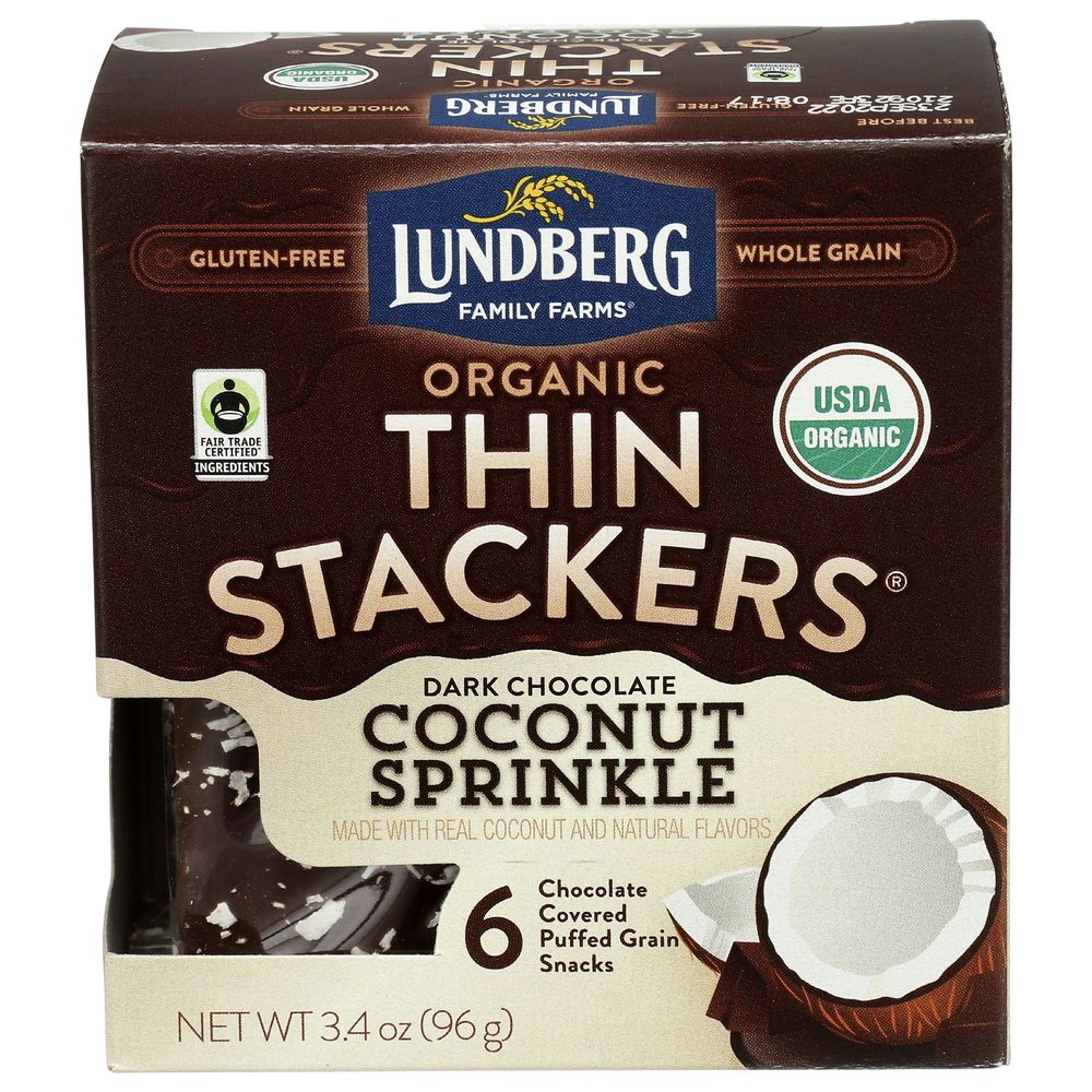 Organic Dark Chocolate Thin Stackers with Coconut Sprinkle