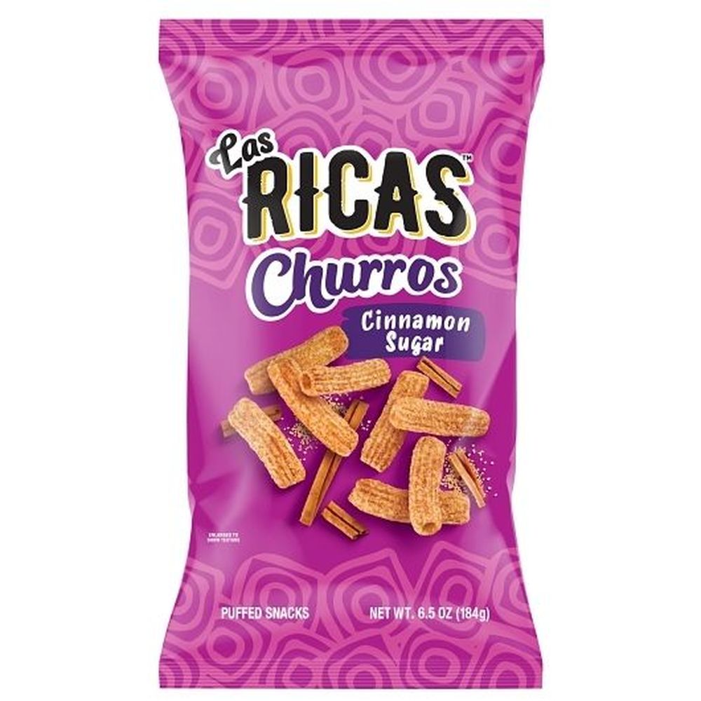 Las Ricas Cinnamon Sugar Churros Puffed Snacks, 6.5 Ounce -- 9 Per Case