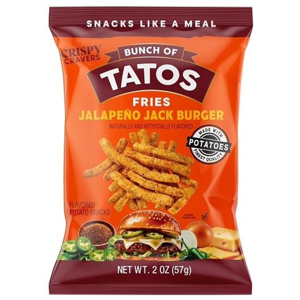 Crispy Cravers Bunch Of Tatos Jalapeno Jack Burger Fries, 2 Ounce -- 6 Per Case