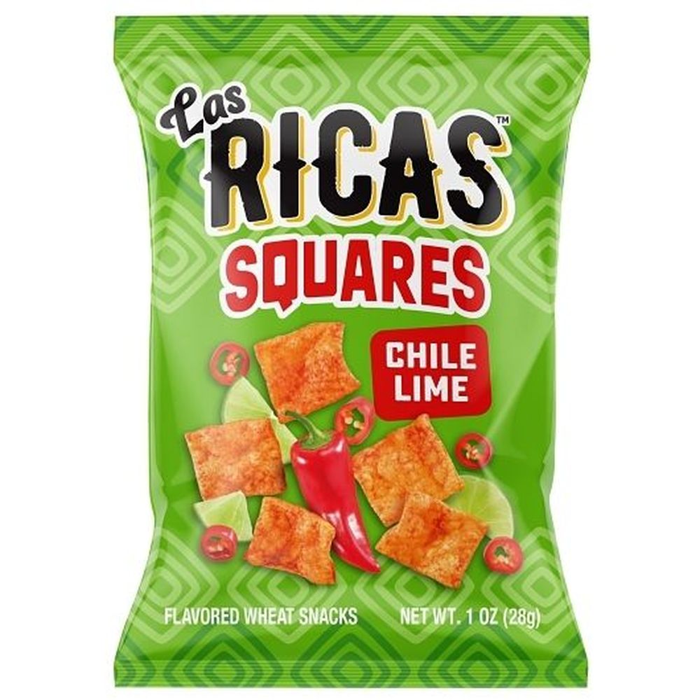 Las Ricas Chile Lime Squares Puffed Snacks, 1 Ounce -- 48 Per Case
