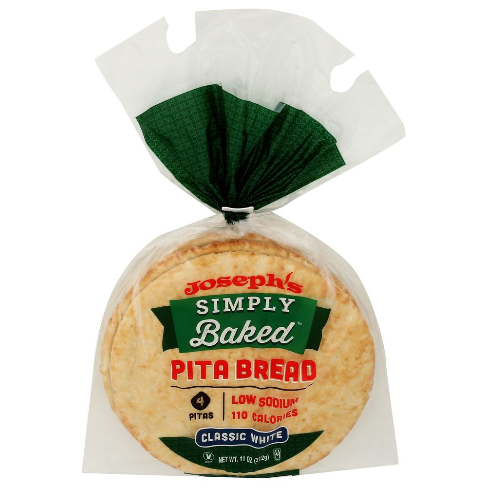 Joseph's Simply Baked Classic White Pita Bread, 11 Ounce -- 12 Per Case