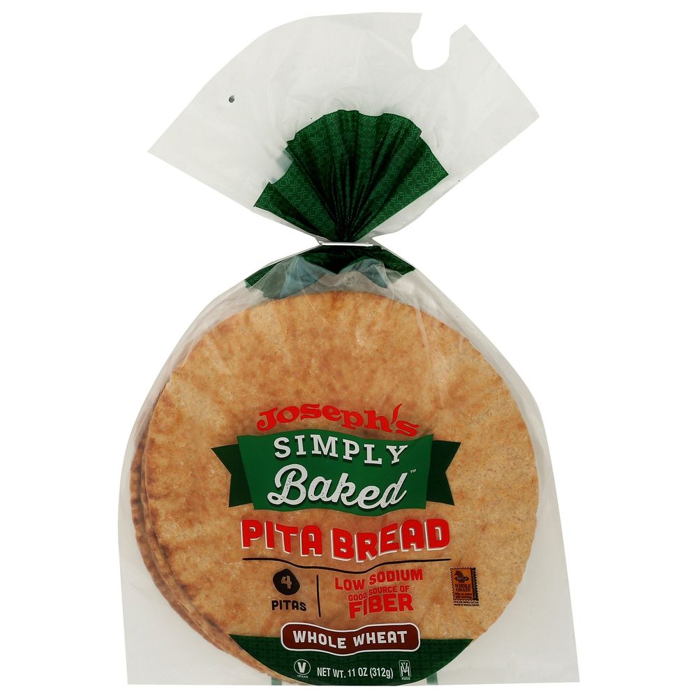 Joseph's Simply Baked Whole Wheat Pita Bread, 11 Ounce -- 12 Per Case
