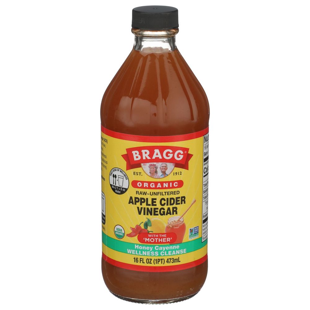 Bragg Organic Honey Cayenne Wellness Cleanse With The Mother Apple Cider Vinegar, 16 Fluid Ounce -- 6 Per Case