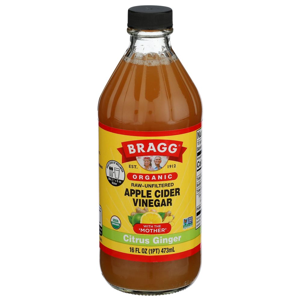 Bragg Organic Citrus Ginger Apple Cider Vinegar, 16 Fluid Ounce -- 6 Per Case