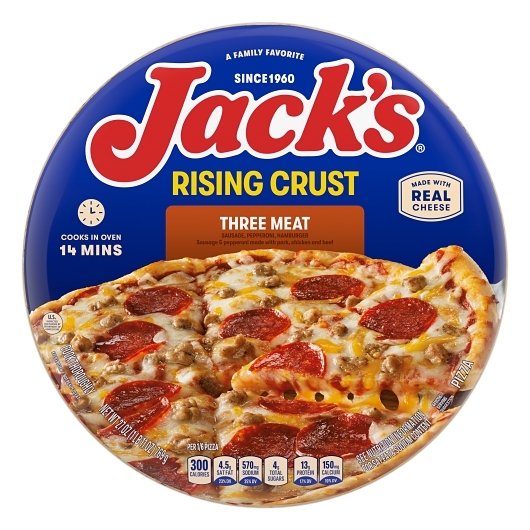 Jack's 11 Inch Rising Crust Three Meat Pizza, 27.1 Ounce -- 12 Per Case