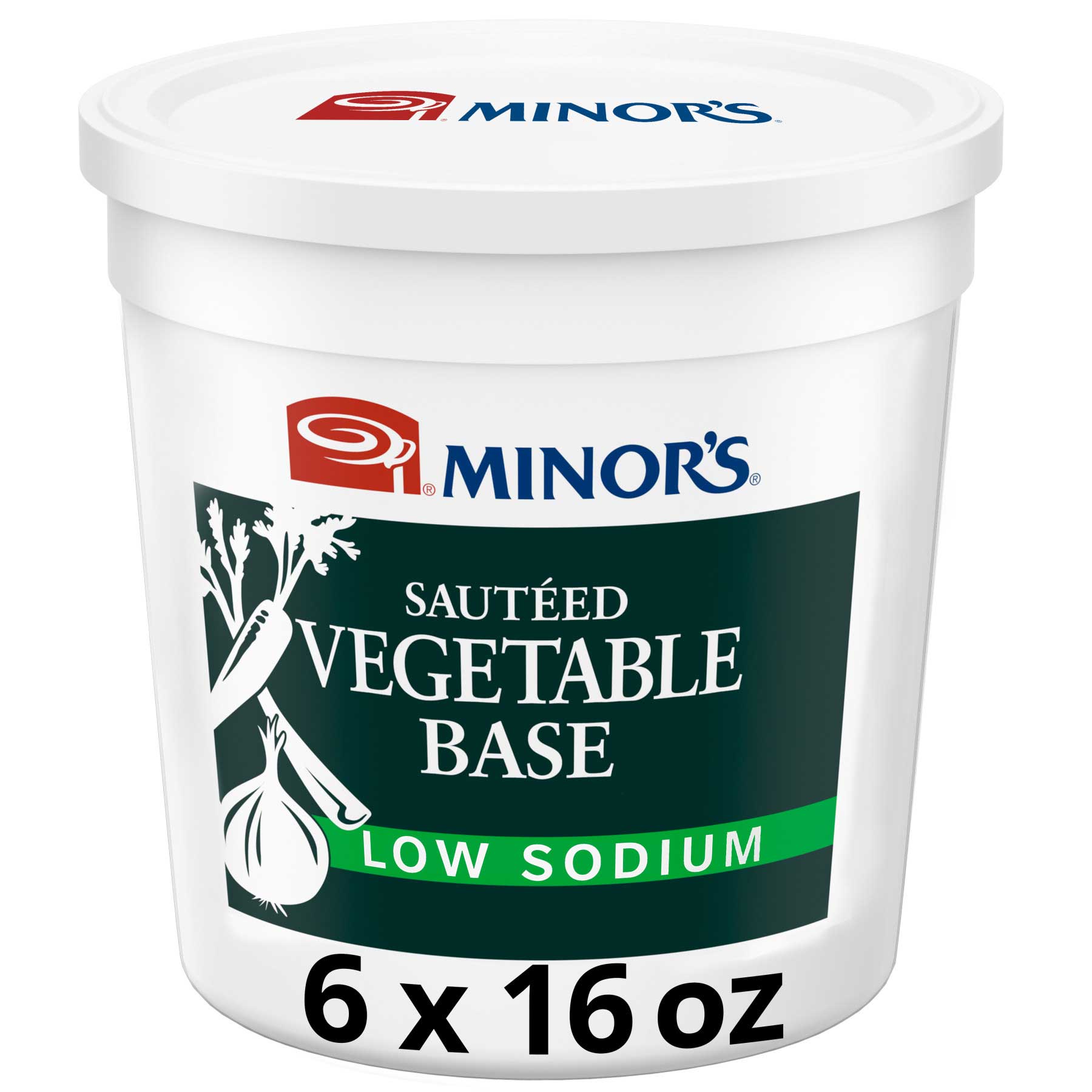 Minor's Gluten Free Low Sodium And No Added Msg Vegetable Base, 1 Pound -- 6 Per Case