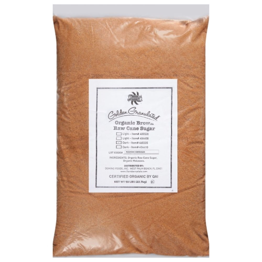 Florida Crystals Organic Dark Brown Sugar, 50 Pound