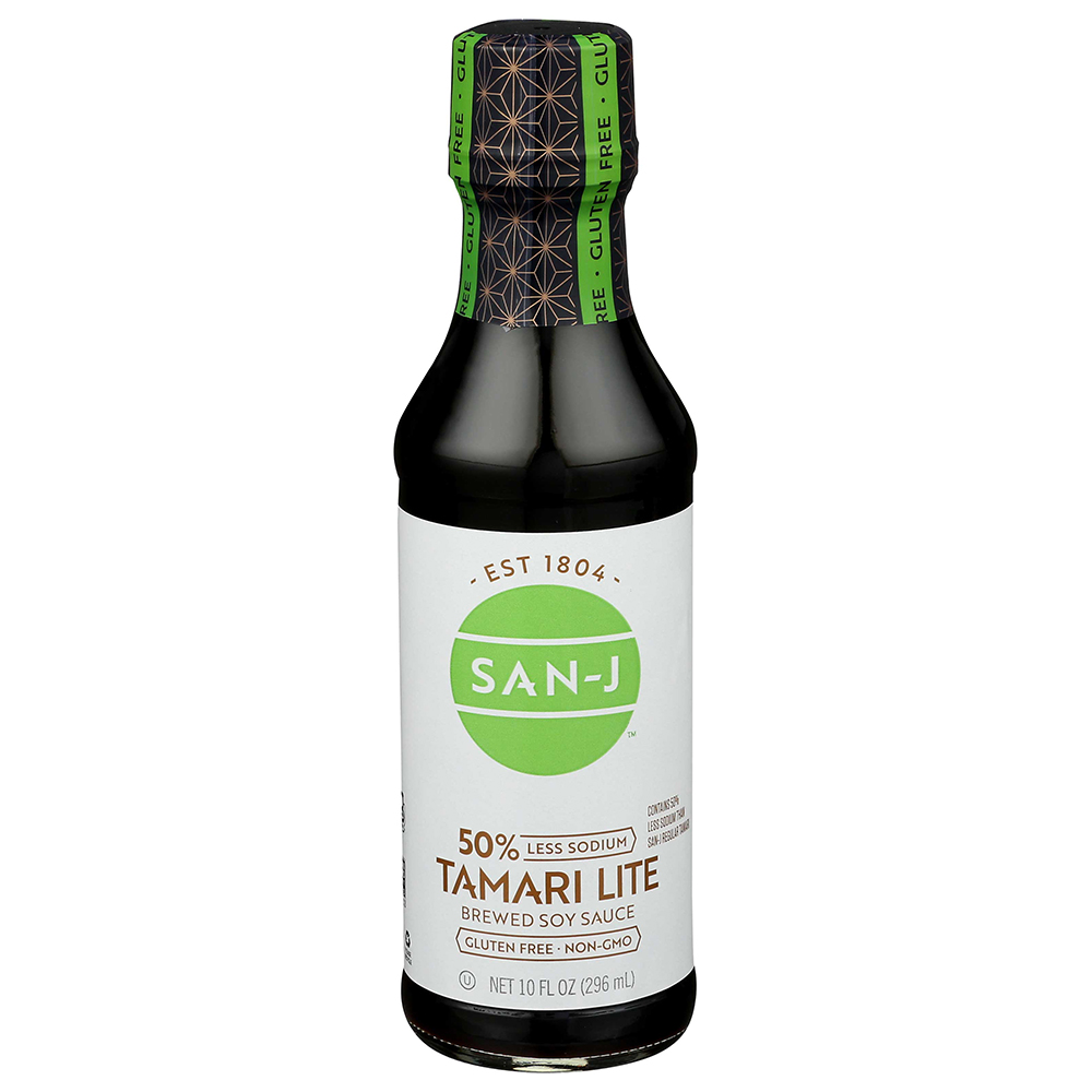 San-j 50 Percent Less Sodium Tamari Lite Soy Sauce, 10 Fluid Ounce -- 6 Per Case
