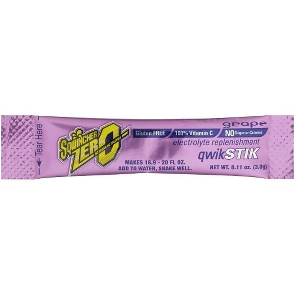 Sqwincher Qwik Stick Grape Electrolyte Powder, 0.11 Ounce Packet -- 500 Per Case