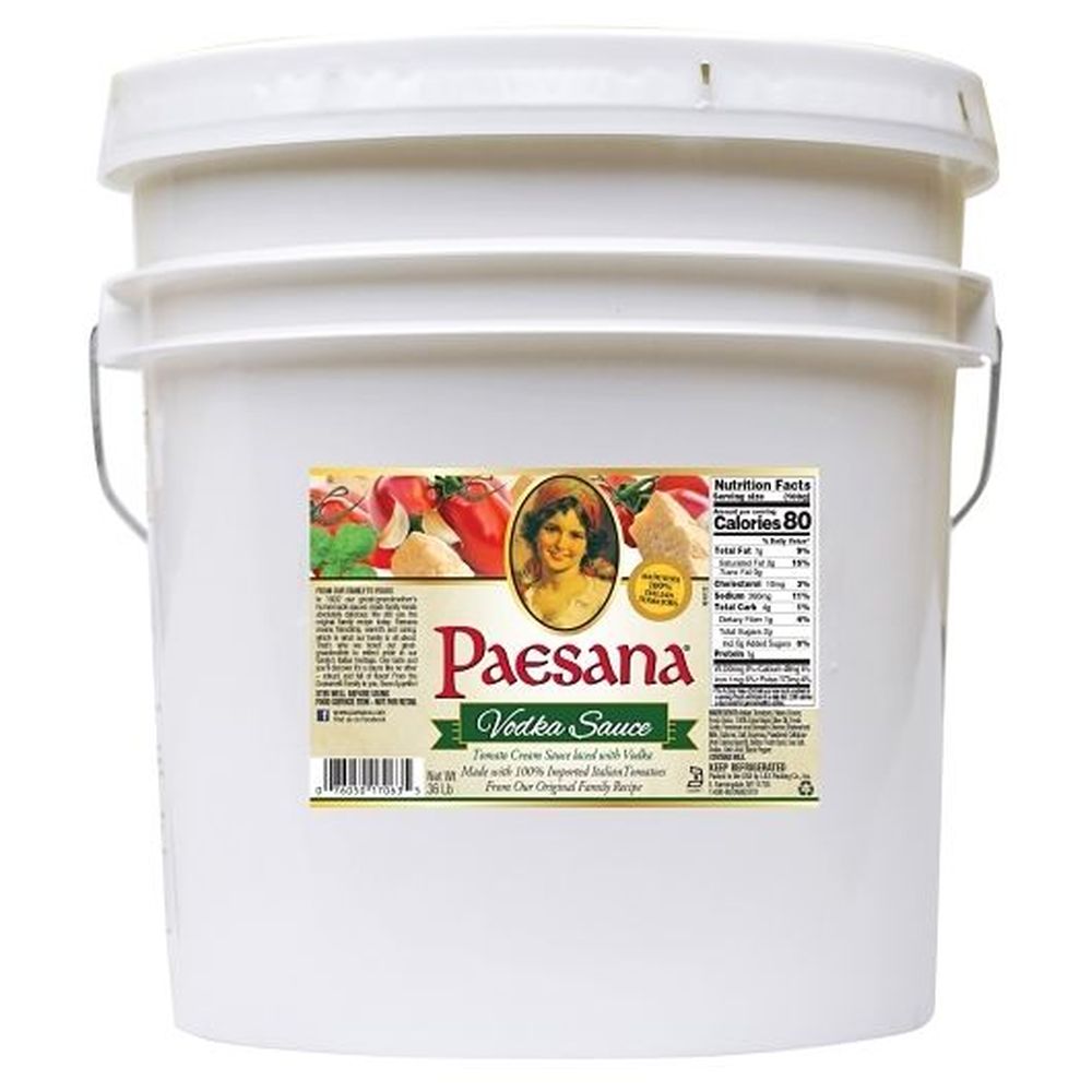 Paesana Vodka Sauce, 37 Pound Pail