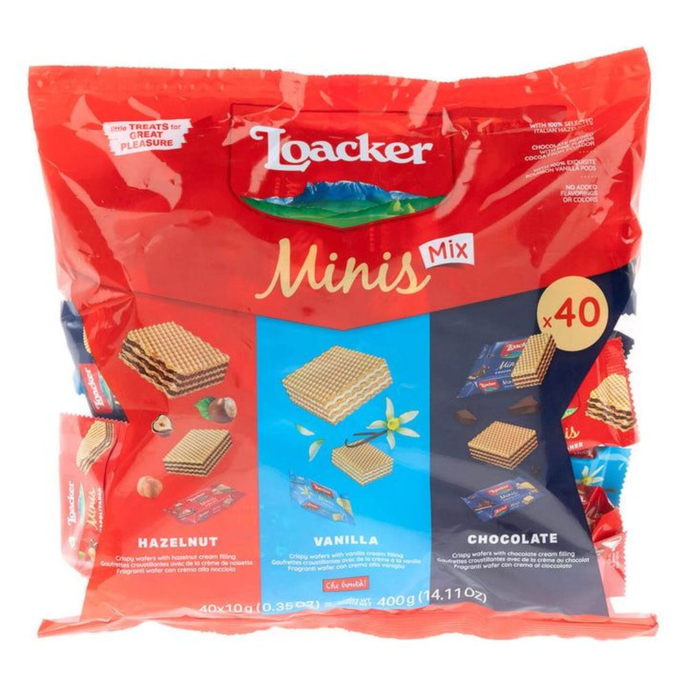 Loacker Minis Creme-filled Wafer Cookies - Variety Pack, 14.11 Ounce -- 6 Per Case