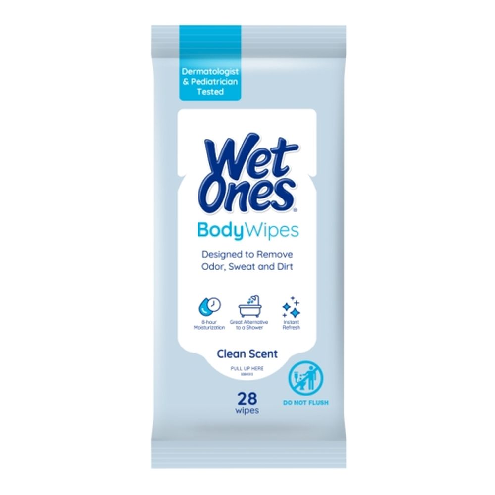 Wet Ones Clean Scent Body Wipes , 28 Count -- 6 Per Case