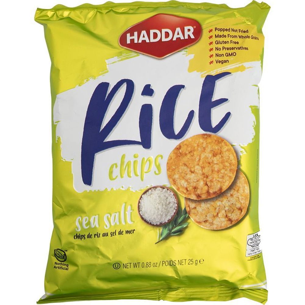 Haddar Sea Salt Multigrain Rice Chips Snack, 0.88 Ounce -- 50 Per Case