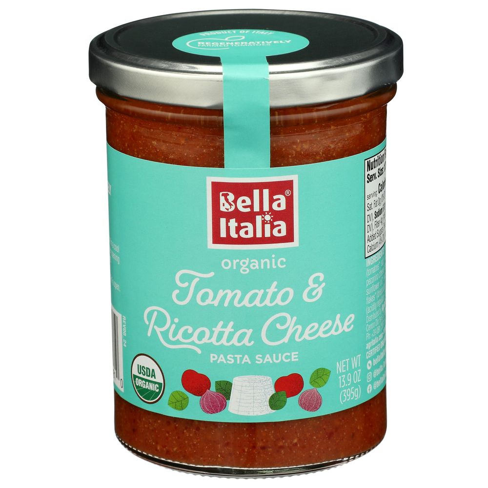 Bella Italia Organic Tomato And Ricotta Cheese Pasta Sauce, 13.9 Fluid Ounce -- 6 Per Case