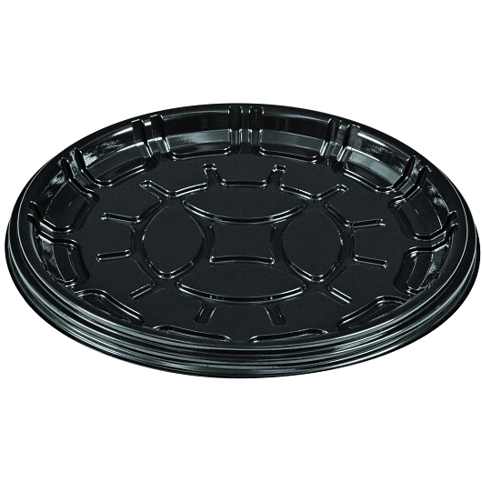 Partipak Pete Black Round Everyday Tray, 12 Inch -- 50 Per Case