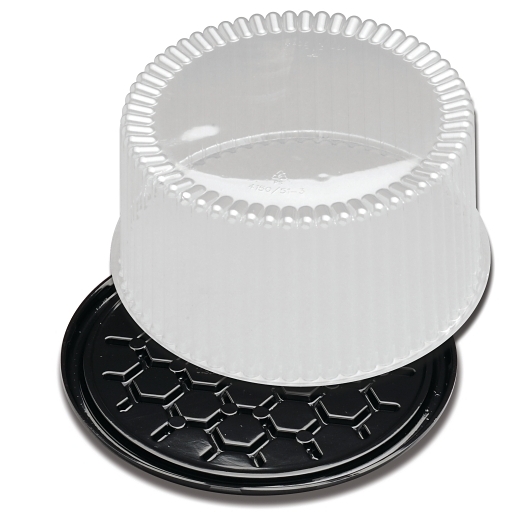 Displaycake Black 1-2 Layer Cake Display Container With Clear Dome Lid, 10 Inch -- 80 Per Case