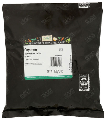 Frontier Herb Chili Pepper Cayenne Powder, 16 Ounce -- 6 per case
