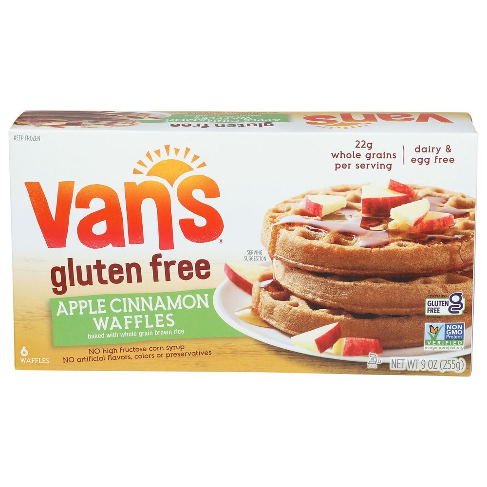 Vans Gluten Free Apple Cinnamon Waffles, 9 Ounce -- 12 Per Case
