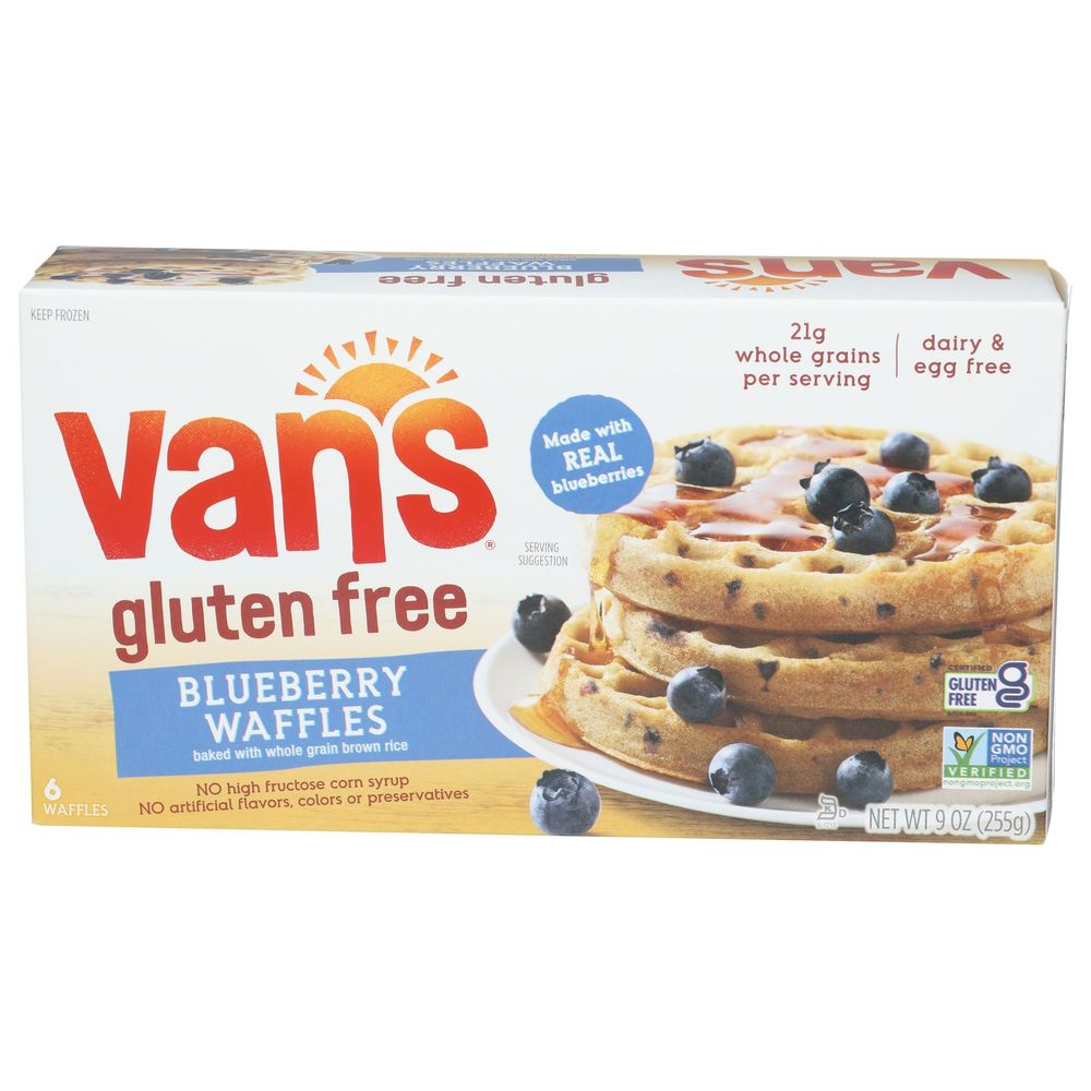 Vans Gluten Free Blueberry Waffles, 9 Ounce -- 12 Per Case