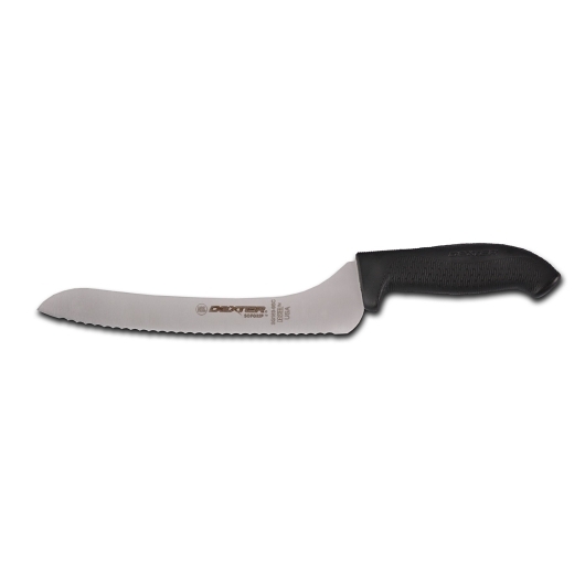 Dexter Russell Knife, 9 Black Scalloped Offset Sandwich Knife