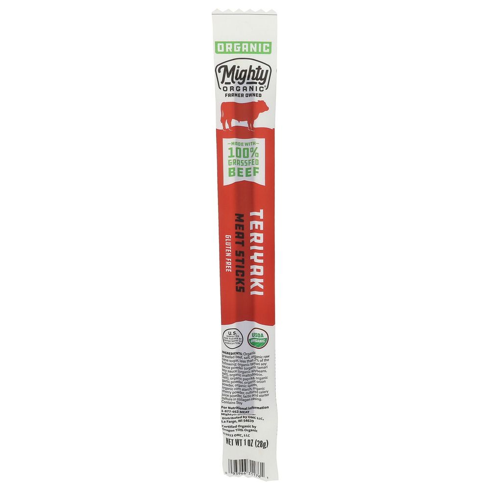 Mighty Organic Teriyaki Grassfed Beef Stick, 1 Ounce -- 24 Per Case