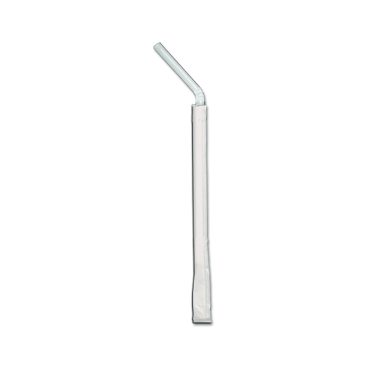 D&w Fine Pack Polypropylene White Flexible Wrapped Straw, 7.75 Inch -- 1600 Per Case