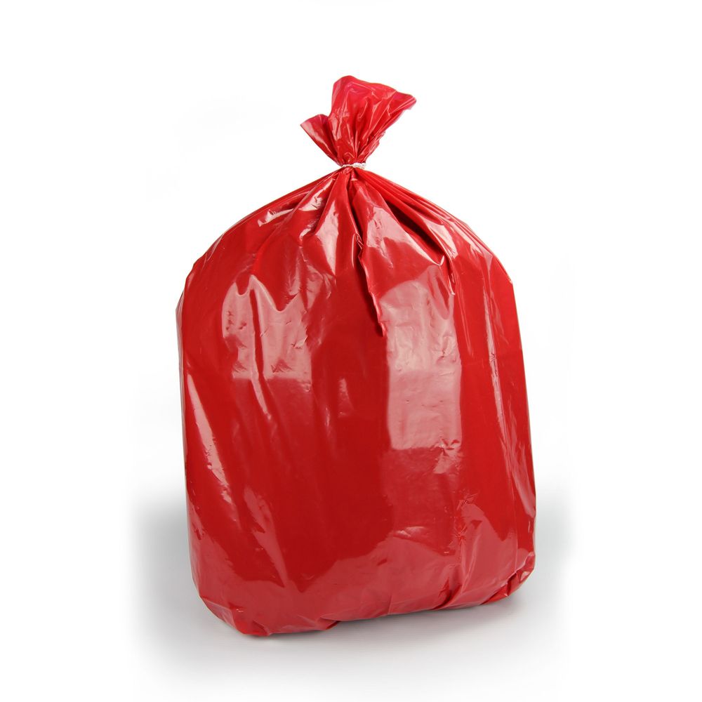 Red 0.80 Mil LLDPE Individually Folded Can Liner for 20 to 30 Gallon Can