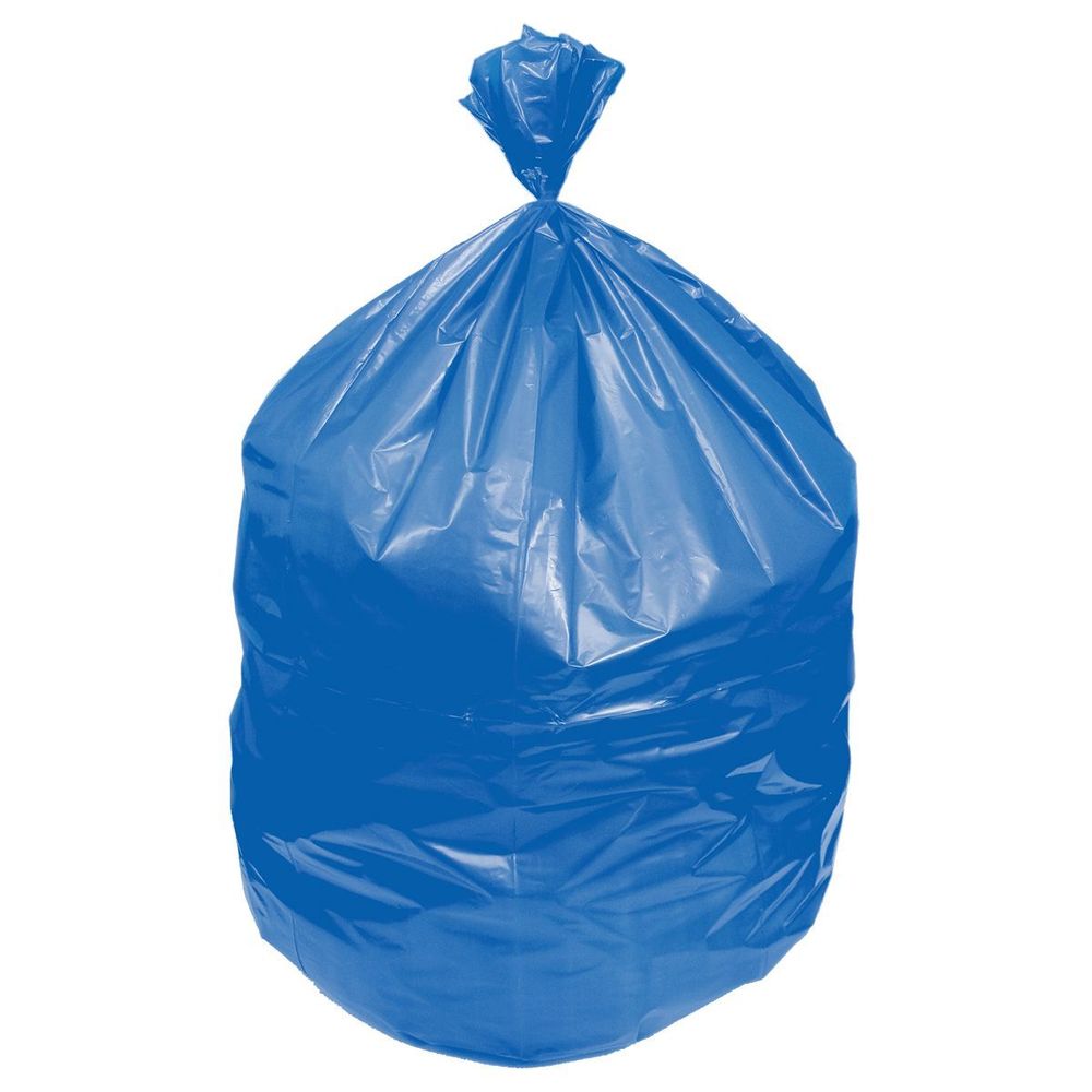 Blue 14 Mic HDPE Coreless Roll Can Liner for 20 to 30 Gallon Can