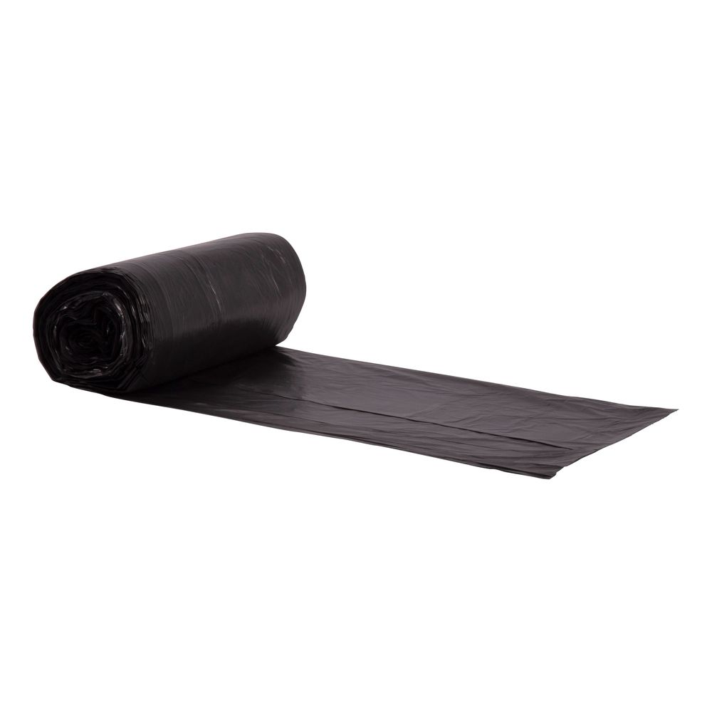 Black 1.4 mil Reprocessed Resin Low Density Coreless Roll Can Liner for 60 Gallon Can