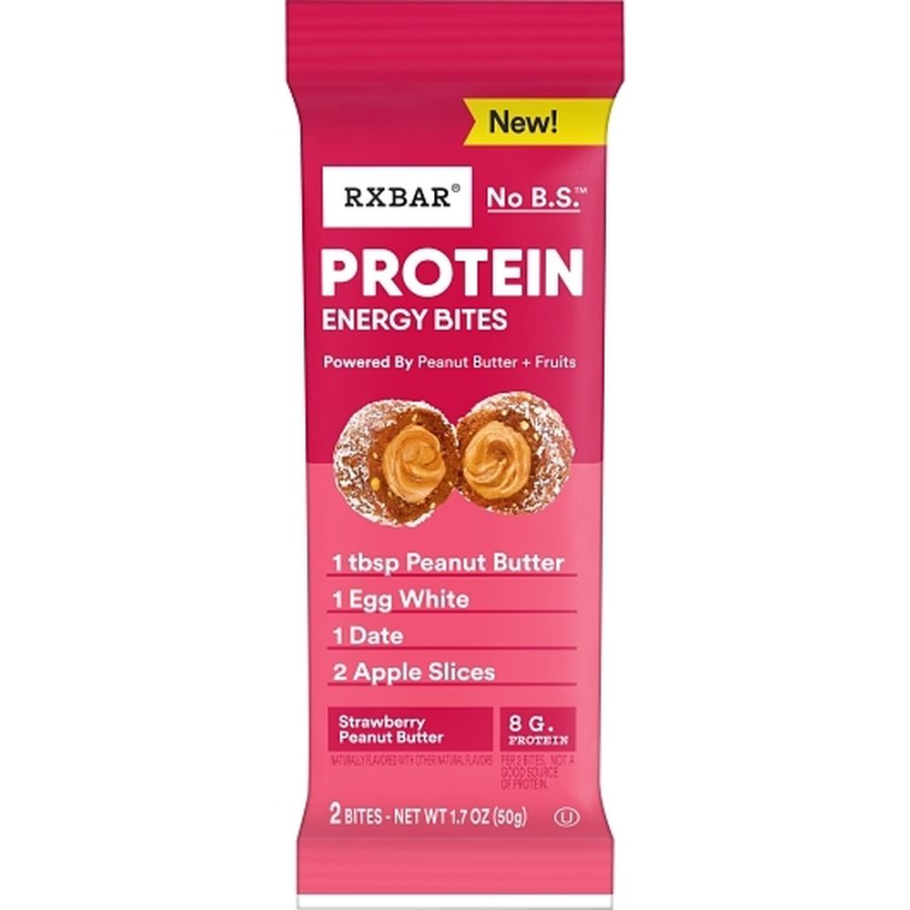 Rxbar Strawberry Peanut Butter Protein Energy Bites, 1.7 Ounce -- 72 Per Case