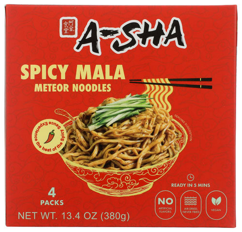 A-sha Spicy Mala Meteor Noodles, 13.4 Ounce -- 6 Per Case