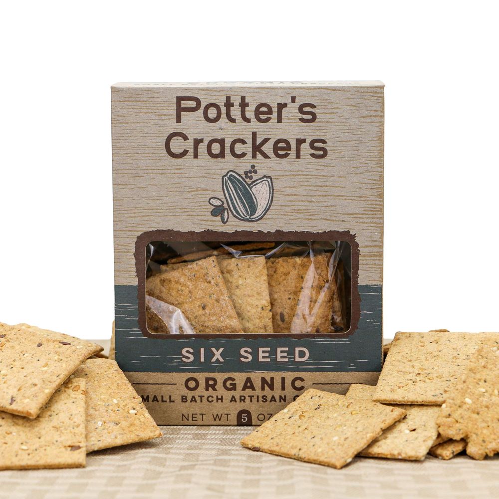 Potters Organic Six Seed Crackers, 5 Ounce -- 12 Per Case