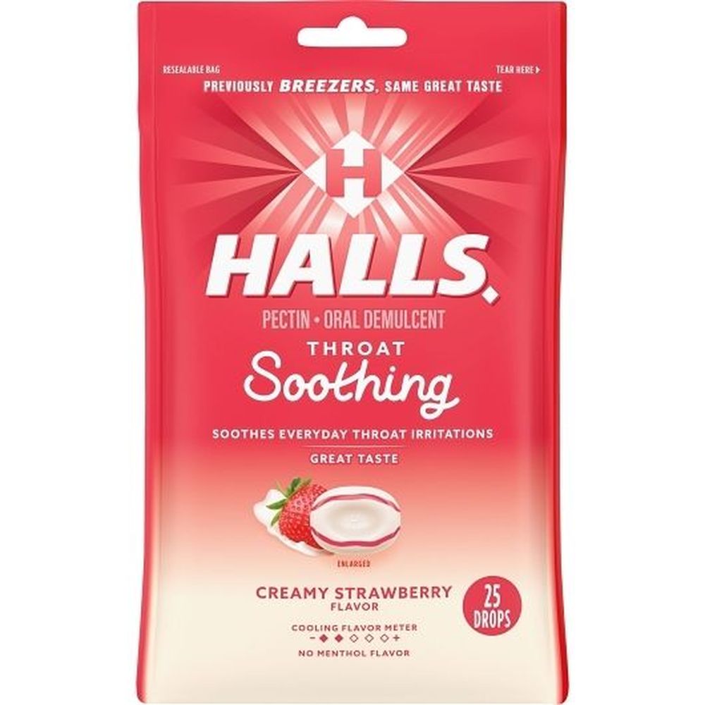 Breezers Throat Soothing Creamy Strawberry Cough Drops