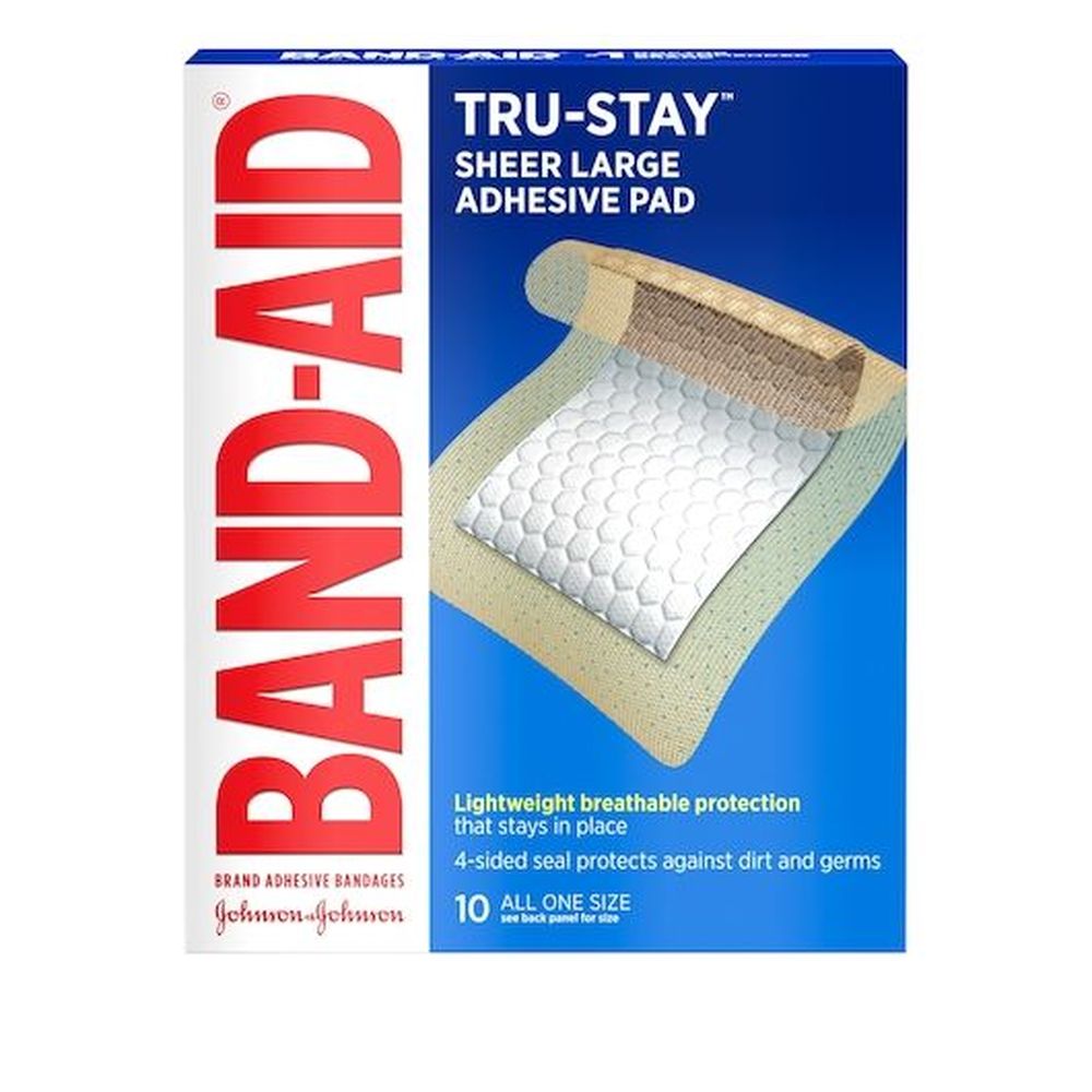 Band-aid Tru Stay Large Adhesive Pad, 10 Count -- 24 Per Case