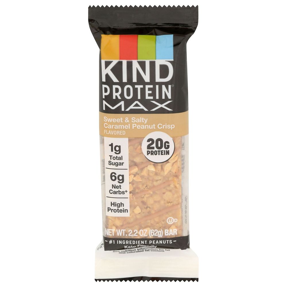 Sweet and Salty Caramel Peanut Crisp Protein Bar