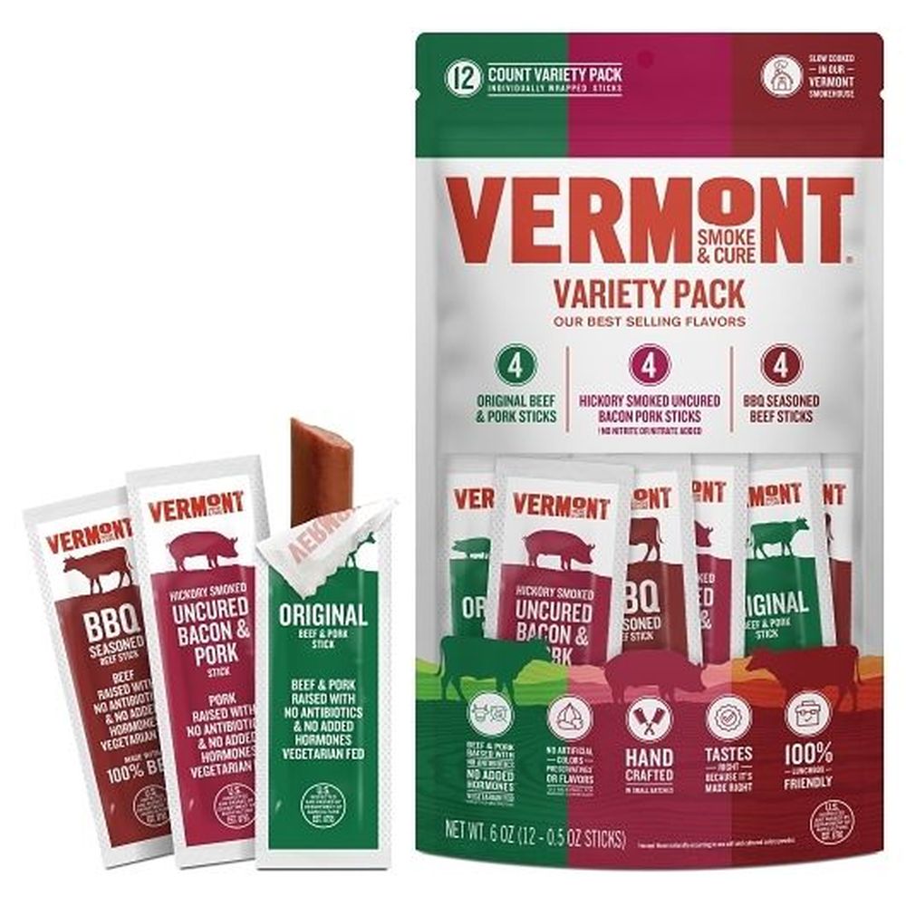 Vermont Smoke And Cure Mini Meat Sticks - Variety Pack, 6 Ounce -- 8 Per Case