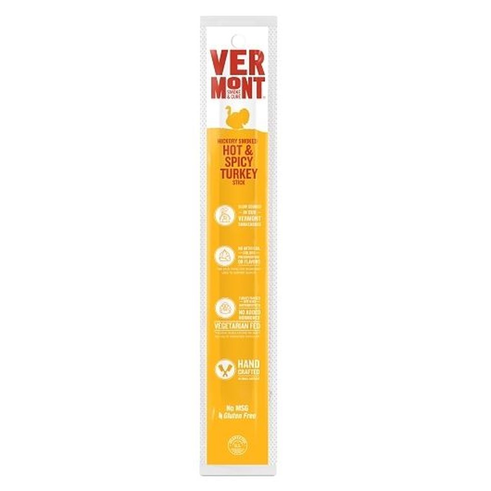 Vermont Smoke And Cure Hot And Spicy Turkey Sticks, 6 Ounce Pouch
